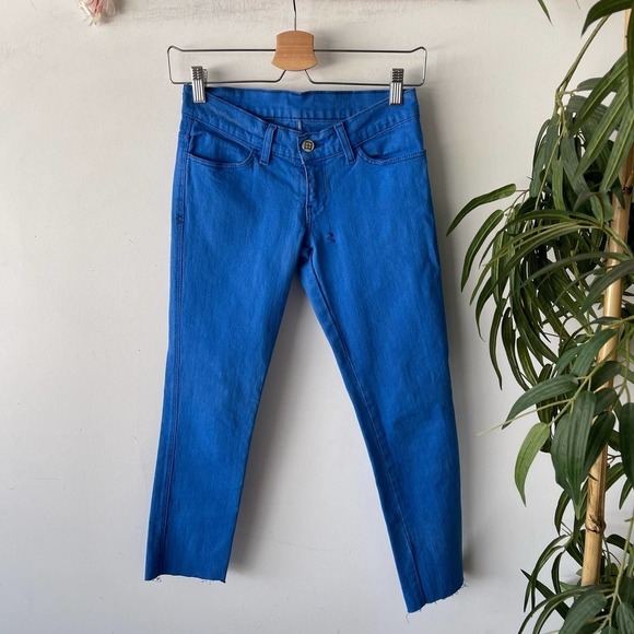 Ksubi Jeans Womens 25 Blue Denim Skinny Streetwear Embroidered Cropped